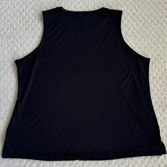 Ali Miles Crepe Lux Crew Neck Sleeveless Tank Top Shell Black Size 2X Neutral - Picture 7 of 12